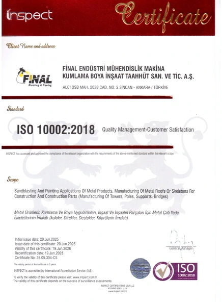 ISO 10002:2018 — Müşteri Memnuniyeti belge taraması